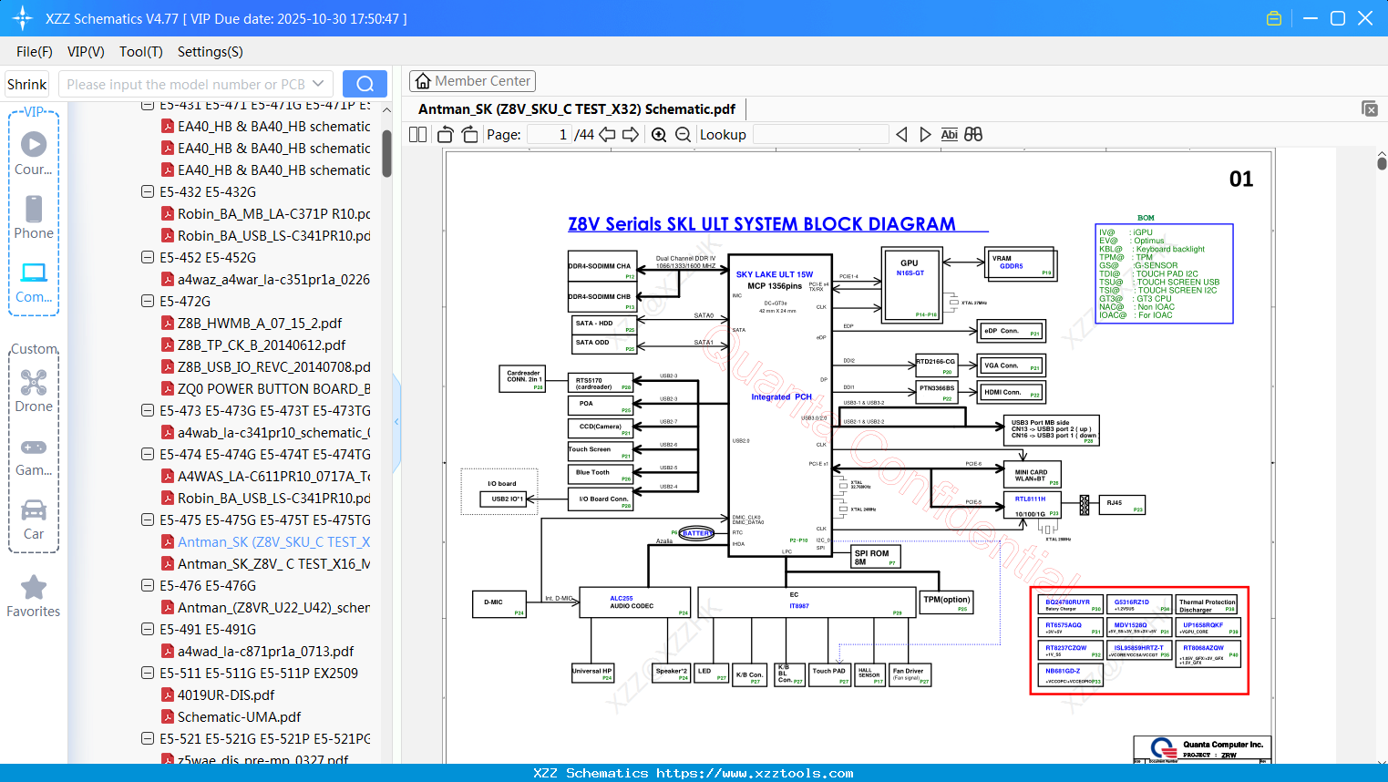 Laptop ACER Antman_SK (Z8V_SKU_C TEST_X32) Schematic